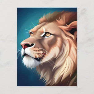 Lion Side Posed Portrait-56557 Postkarte