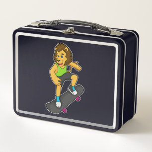 Lion Skater Skateboard Metall Brotdose