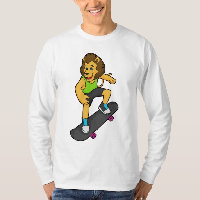 Lion Skater Skateboard T-Shirt (Vorderseite)