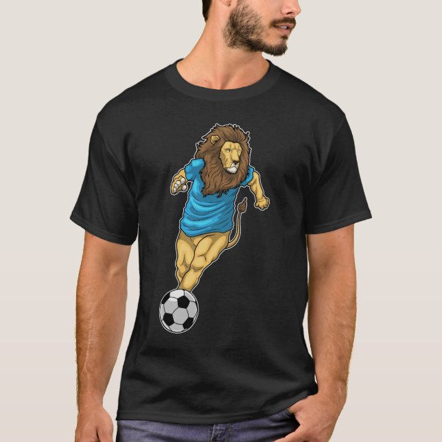 Lion Soccer Player Soccer T-Shirt (Vorderseite)