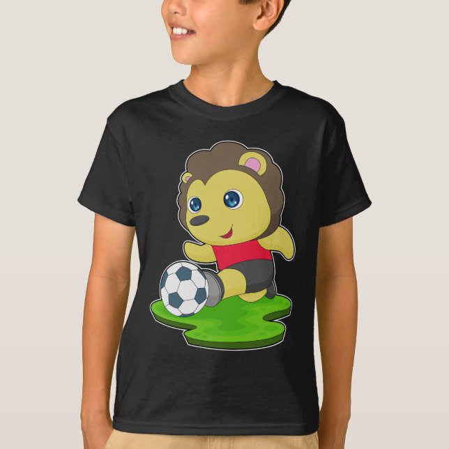 Lion Soccer Player Soccer T-Shirt (Vorderseite)