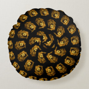 Lion Spiral Pattern Rundes Kissen