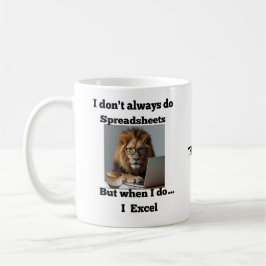 lion spreadsheet office Mug Kaffeetasse