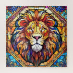 Lion Stained Glass<br><div class="desc">A cool lion picture in watercolor and stained glass,  perfect for get togethers,  parties,  kids,  puzzling as a hobby,  etc.</div>