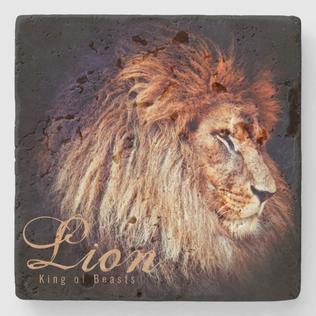Lion [Stone Coaster] Steinuntersetzer (Vorderseite)