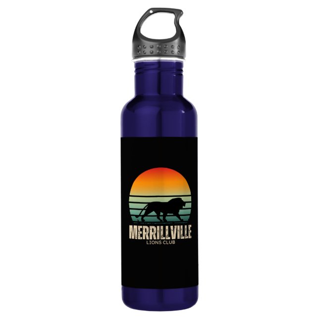 Lion Sunset Edelstahlflasche (Vorderseite)