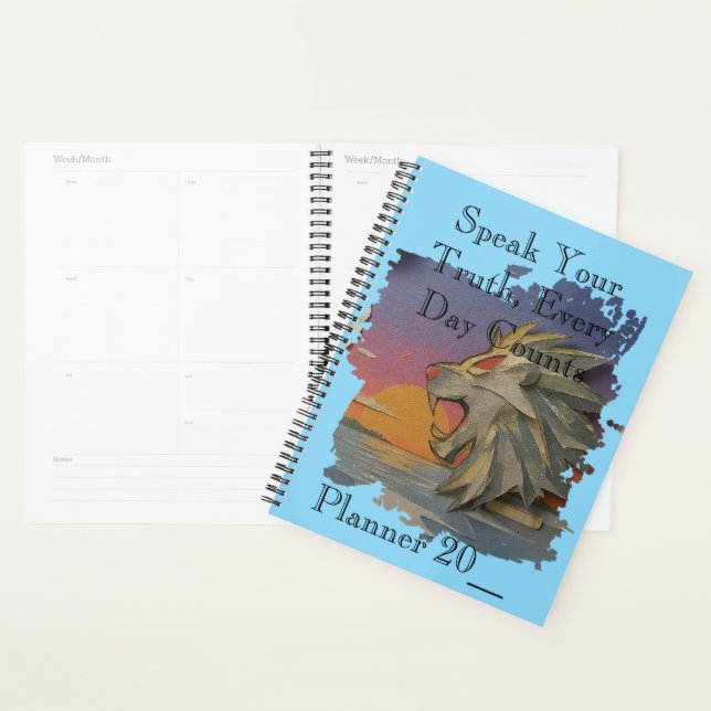 Lion Sunset Planner (Devant avec enveloppe)