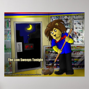 Lion Sweeps Heute Abend Funny Posters von Londons Poster