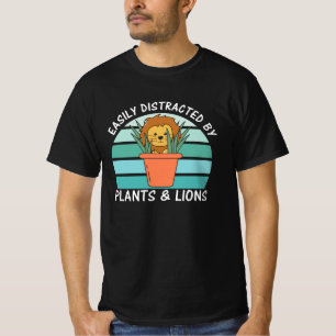 Lion Sweet Animals sind leicht abgelenkte Pflanze T-Shirt