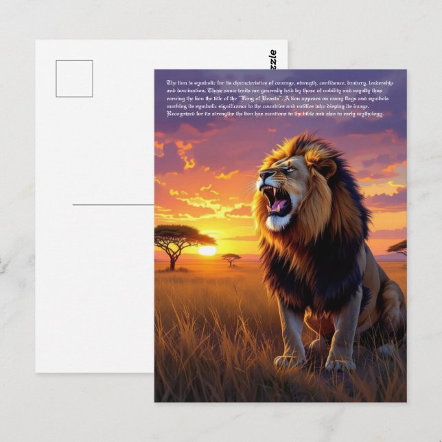 Lion Symbolismus Postkarte (Vorne/Hinten)