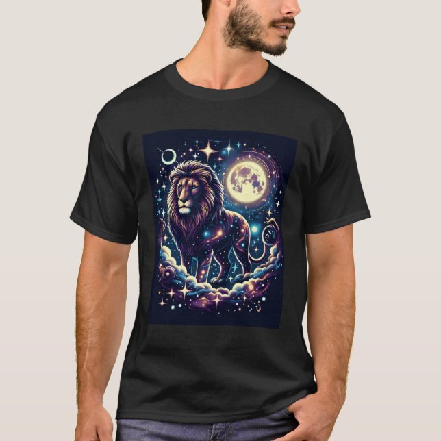Lion T-Shirt Design Lune T-Shirt Design (Devant)