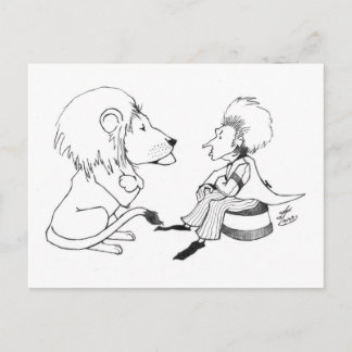Lion & Tamer Faceoff Postkarte