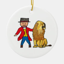 Lion Taming Keramik Ornament