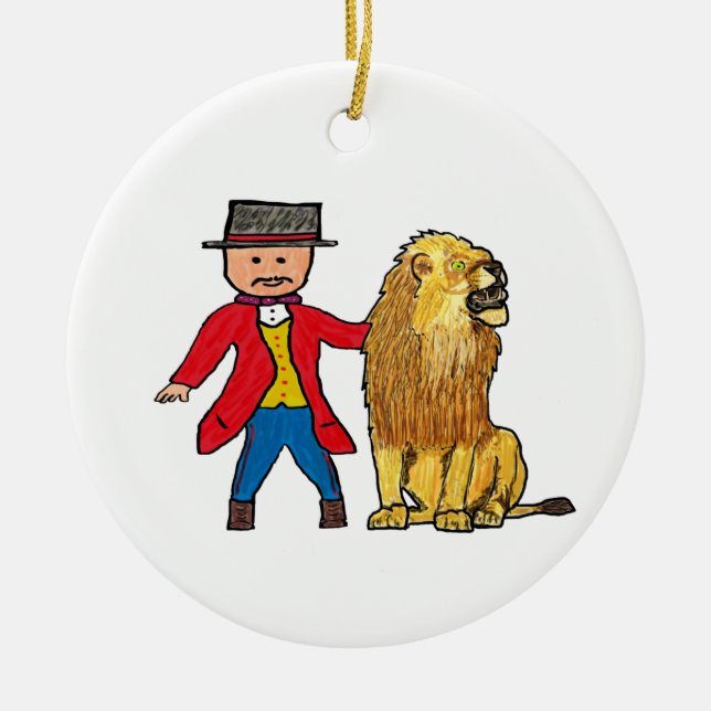 Lion Taming Keramik Ornament (Vorne)