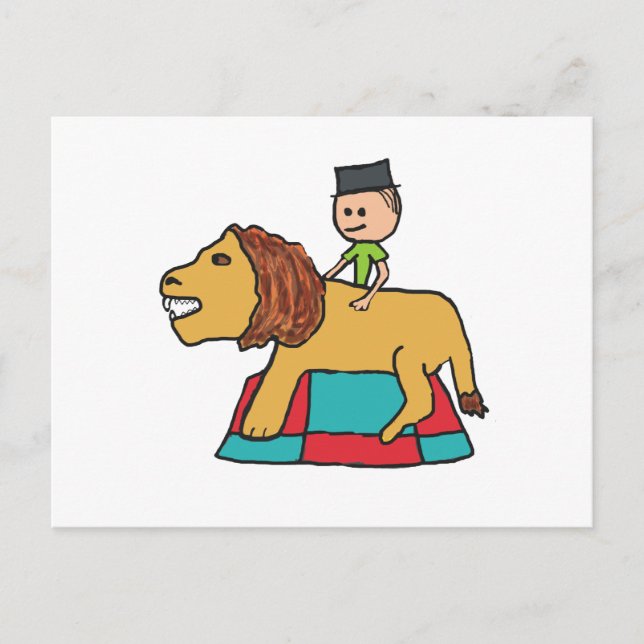 Lion Taming Postkarte (Vorderseite)