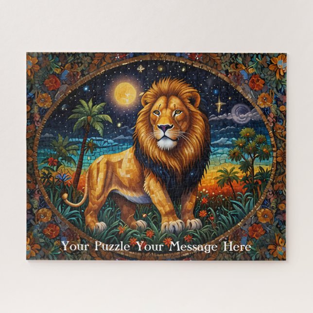Lion tapestry fantasy painting mosaic diamond (Horizontal)