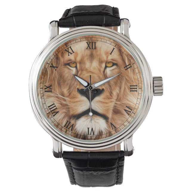 Lion The King Foto Malerei Armbanduhr (Vorderseite)
