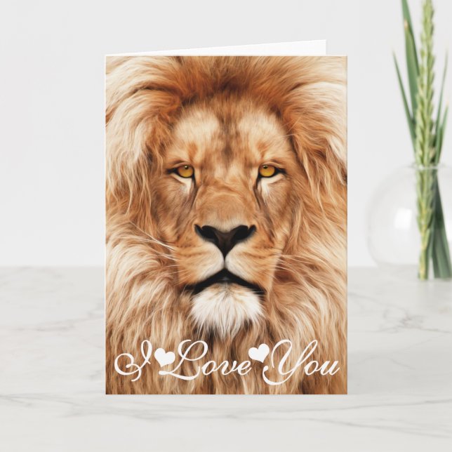 Lion The King Foto Malerei I Liebe You Karte (Vorderseite)