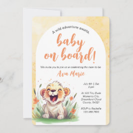 Lion Themed Baby Dusche Einladung