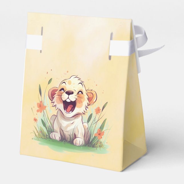 Lion Themed Baby Dusche Geschenkschachtel (Rückseite)
