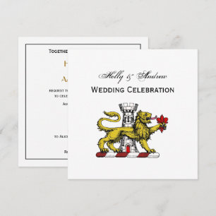 Lion Tower Lilie Wappen Emblem C Einladung