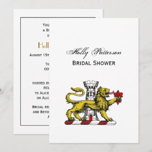 Lion Tower Lilie Wappen Emblem C Einladung