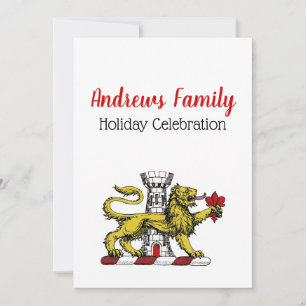 Lion Tower Lilie Wappen Emblem C Einladung