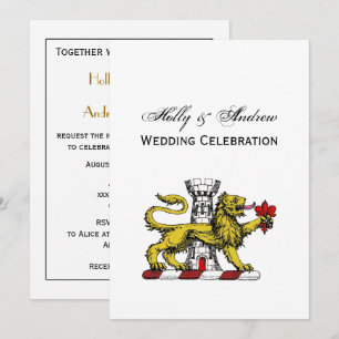 Lion Tower Lilie Wappen Emblem C Einladung