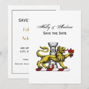 Lion Tower Lilie Wappen Emblem C Einladung