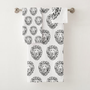 Lion tribal noir et blanc