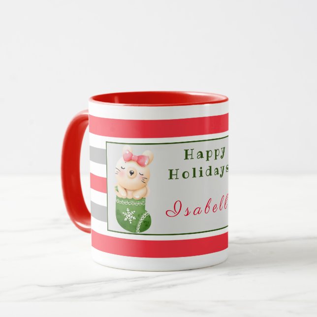 Lion und Cat Anpassen von Text und Namen Tasse (Vorderseite Links)