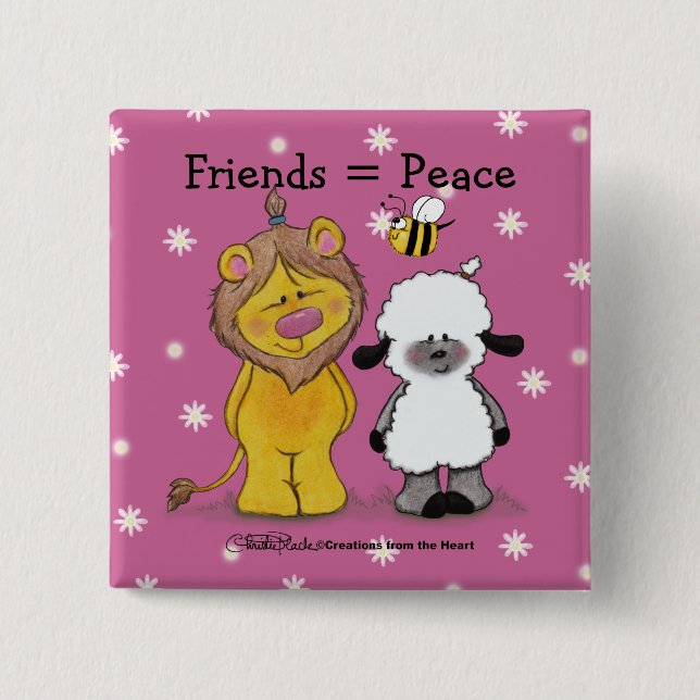 Lion und Lamb True Friends Button (Vorderseite)