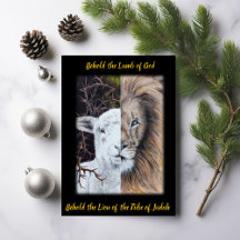 Lion- und Lammkarte mit Goldfolie