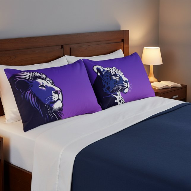 Lion und Leopard Seine und Seine Kissenbezug (Von Creator hochgeladen)