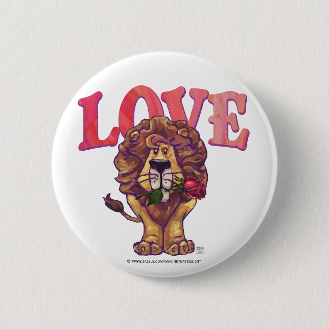 Lion Valentinstag Button (Vorderseite)