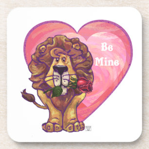 Lion Valentinstag Getränkeuntersetzer