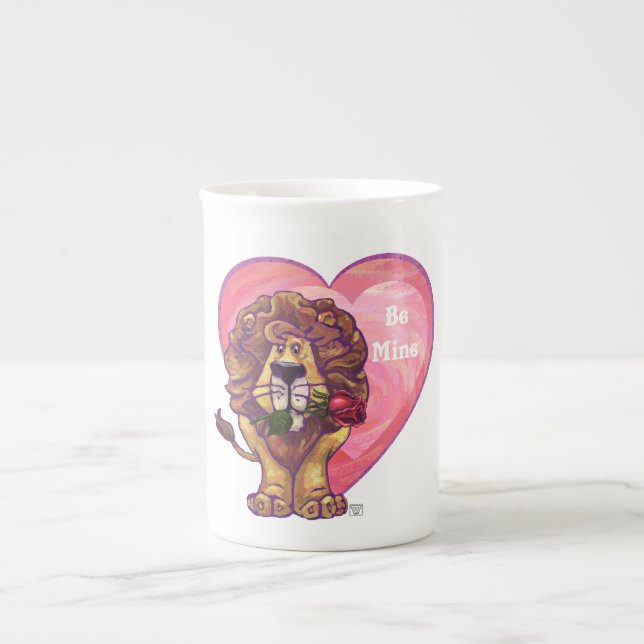 Lion Valentinstag Prozellantasse (Vorderseite)