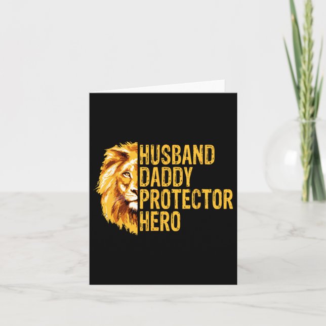 Lion Vater Funny Husnd Daddy Protector Hero Father Karte (Vorderseite)