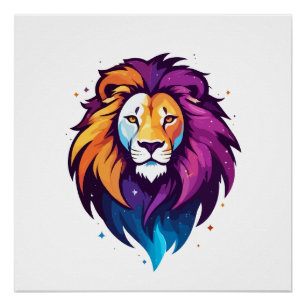 Lion Vector Art Animal Modern Urban City Grafik Poster