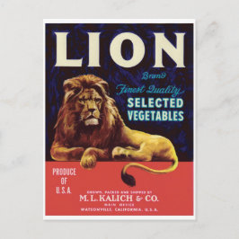 Lion Vegetables Watsonville California USA Vintag Postkarte