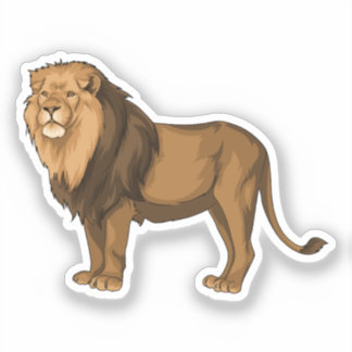 Lion Vektor Illustration Aufkleber