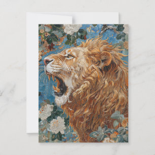 Lion Vintag Mosaik Postkarte