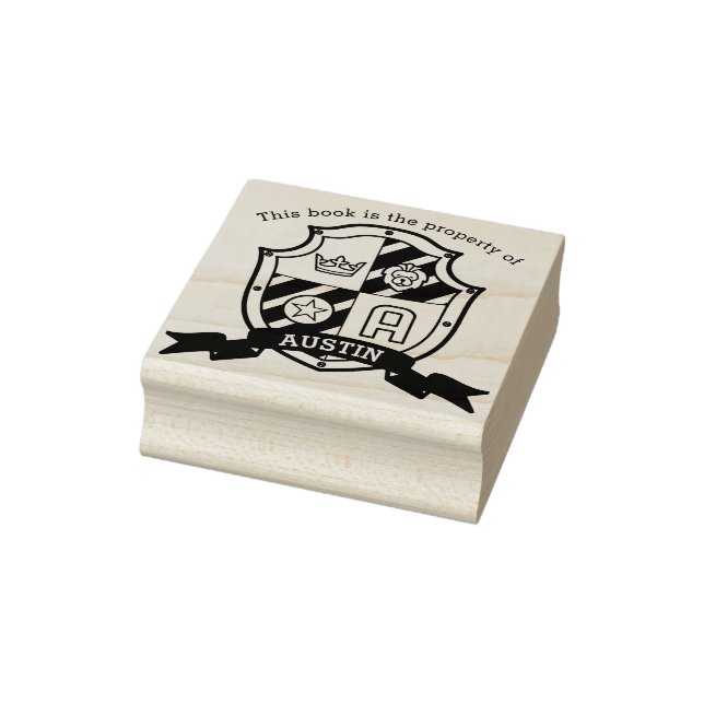 Lion Wappen Brief Eine Kinderbibliothek Name Gummi Gummistempel (Stempel)