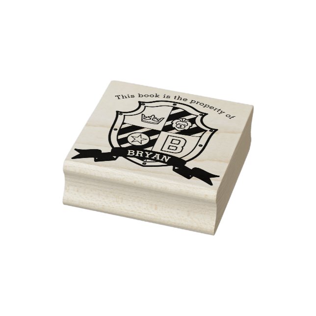 Lion Wappen Letter B Kinderbibliothek Name Gummi B Gummistempel (Stempel)