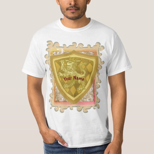 Lion Wappen Shield-Nachname T - Shirts (Vorderseite)