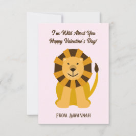 Lion Wild About You Valentine's Day Kids Mitteilungskarte
