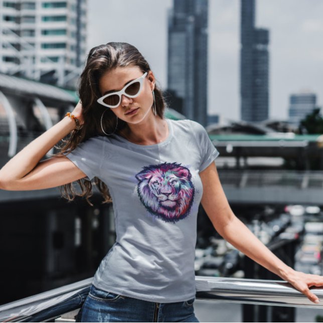 Lion Wild Animal Head Grunge T-Shirt (Von Creator hochgeladen)