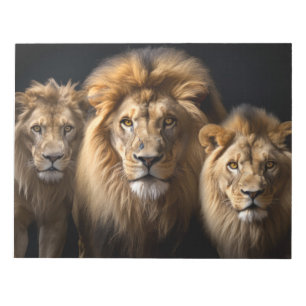 Lion Wild Animal Portrait Fierce Power Notizblock
