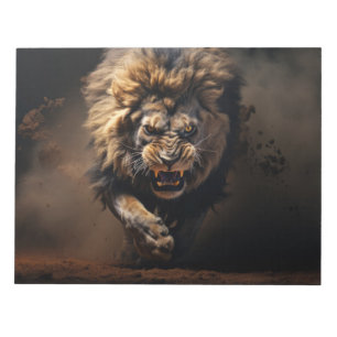Lion Wild Animal Portrait Fierce Power Notizblock