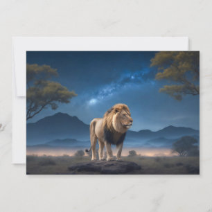 Lion Wild Majestic Animal in der Sterngalaxie Ankündigung